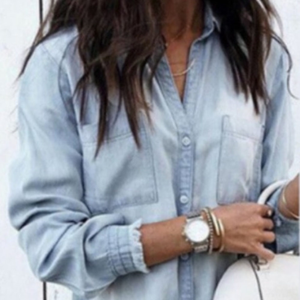 HP!🎉 Denim Shirt Dress!!! Bestseller! - Picture 5 of 6